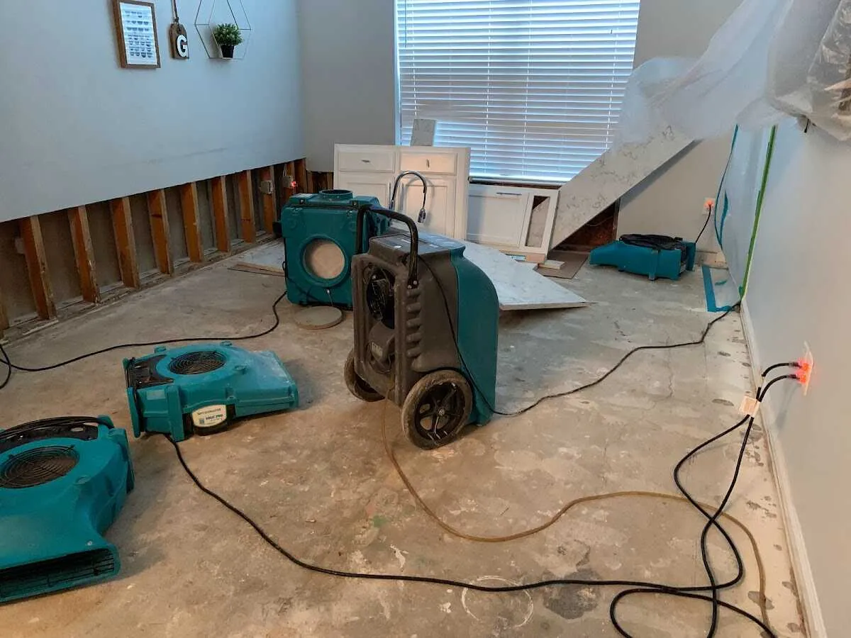 Dehumidifier in flood-cut room for Water Extraction & Removal in Mount Lebanon